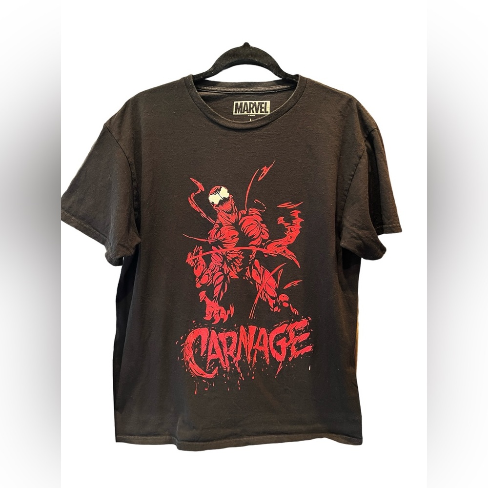 Marvel Carnage Mens T-Shirt - Chaotic Over Splattered Logo